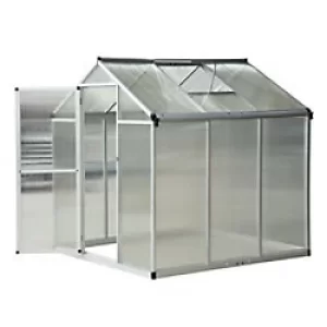 Image of OutSunny New Greenhouse Outdoors Waterproof Silver 1830 mm x 1820 mm x 1950 mm