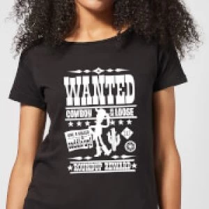 Image of Toy Story Wanted Poster Womens T-Shirt - Black - M