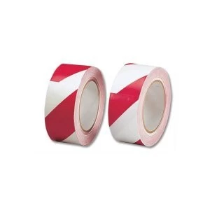 Image of 5 Star Office Hazard Tape Soft PVC Internal Use 50mm x 33m Red and White