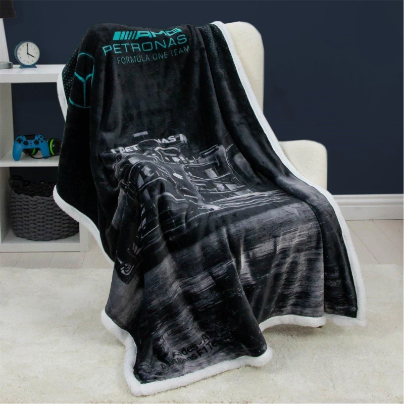 Image of Mercedes Mercedes F1 Sherpa Fleece Blanket Blankets One Size Multi 42869799000