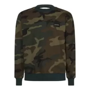 Image of Calvin Klein Camouflage Sweatshirt - Green
