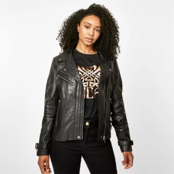 Image of Biba BIBA Leather Biker Jacket - Black