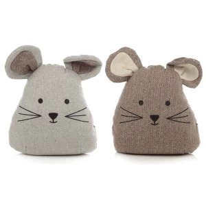 Image of Grey & Brown Mouse Door Stop