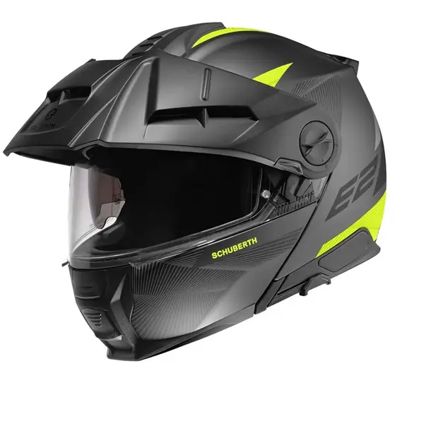 Image of Schuberth E2 Defender Black Yellow Modular Helmet Size M
