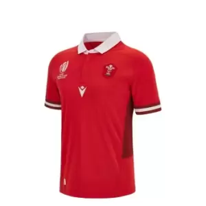 Image of Macron Wales Rugby Home Shirt 2023 2024 Juniors - Red