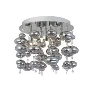 Image of Zumaline Lighting - Zumaline Elli Semi Flush Ceiling Light, Chrome, 5x G9