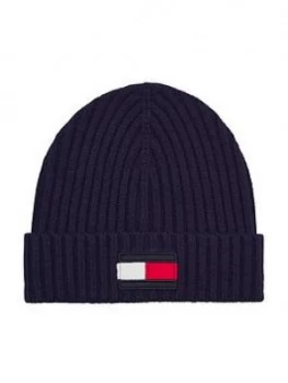 Image of Tommy Hilfiger Kids Flag Knitted Beanie - Navy
