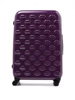 Image of Lulu Guinness Black Tulip Large Lips Hardsided Spinner Case