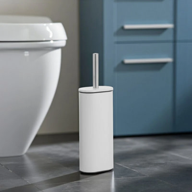 Image of Showerdrape Fortuna White Steel Toilet Brush And Holder