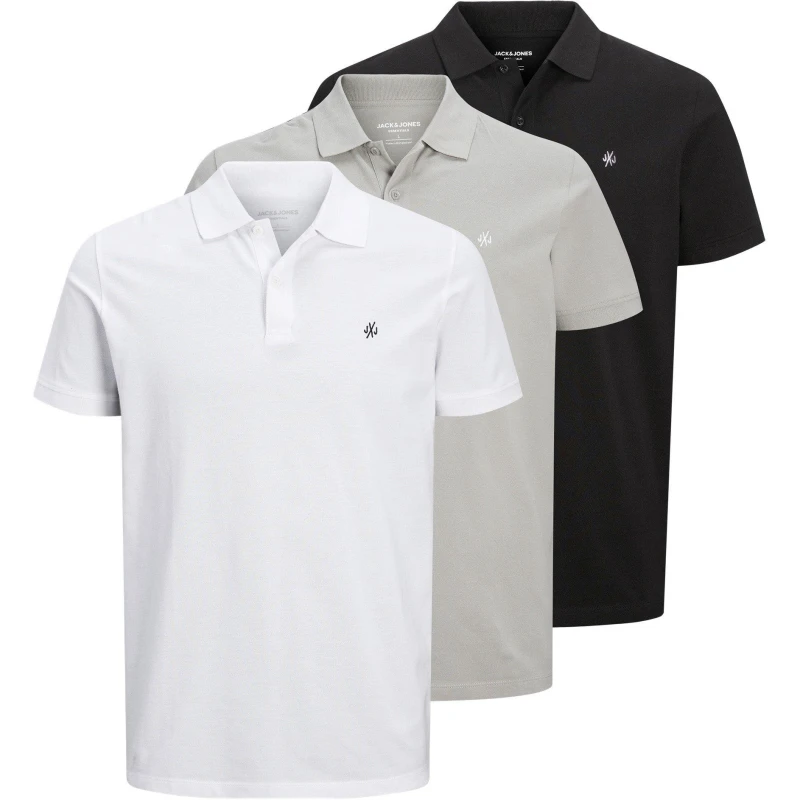 Image of Jack and Jones 3 Pack Short Sleeve Polo Shirt Mens - Multi Multi S