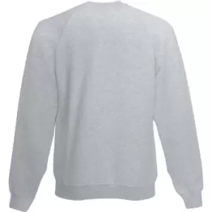 Image of Fruit Of The Loom Childrens Unisex Raglan Sleeve Sweatshirt (7-8) (Heather Grey)
