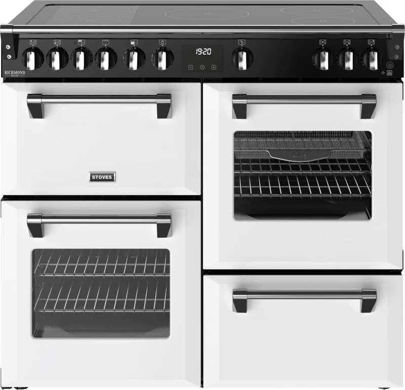 Image of Stoves Richmond Deluxe 100Ei 100cm wide Electric Range Cooker with Induction Hob - Ice White - A Rated