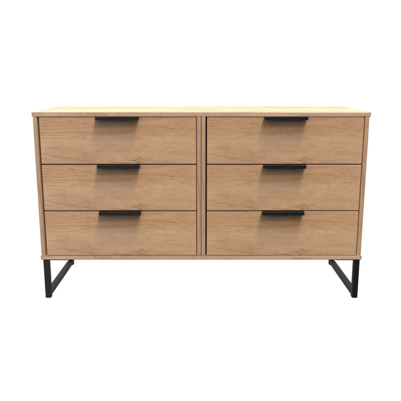 Image of Ready Assembled 2 U Fuji 6 Drawer Wide Chest (Ready Assembled) in Natural Natural Unisex