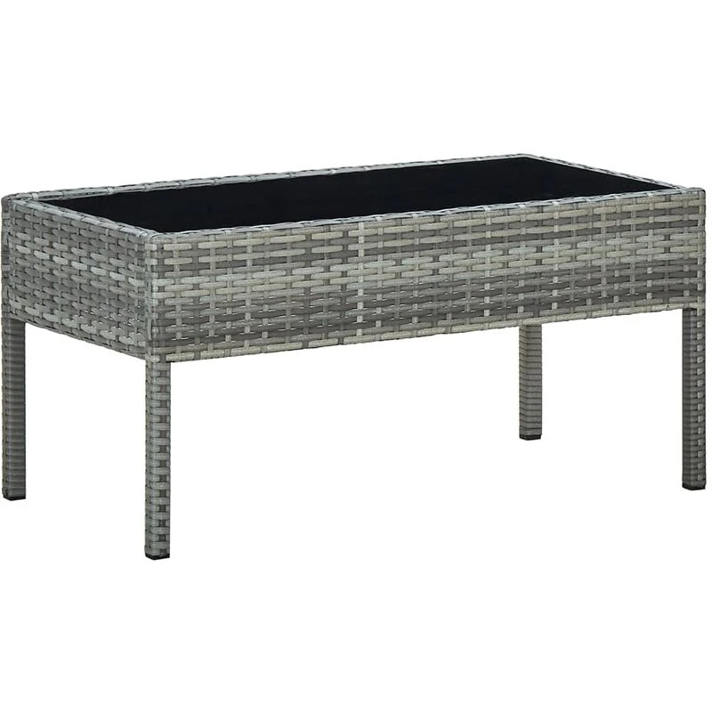 Image of VIDAXL Garden Table Grey 75x40x37cm Poly Rattan Vidaxl 8719883855899