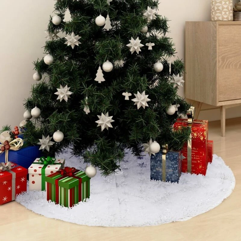 Image of VIDAXL Luxury Christmas Tree Skirt White 90cm Faux Vidaxl 8720286445815