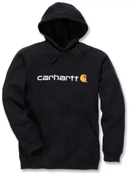 Image of Carhartt Signature Logo Midweight Hoodie, black, Size L, black, Size L