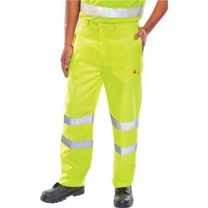 Image of Click Fireretardant Anit Static 30" Waist with Regular Leg Safety Trousers Saturn Yellow