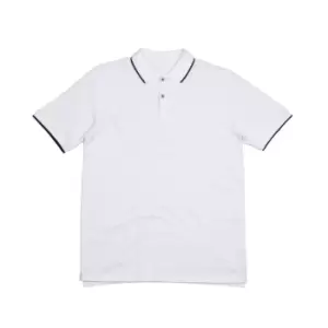 Image of Mantis Mens The Tipped Polo Shirt (M) (White/Navy)