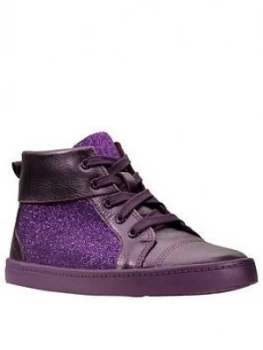 Image of Clarks City Oasis High Top, Purple, Size 4 Younger