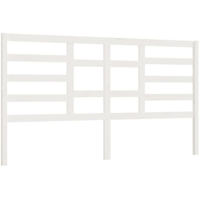 Image of Vidaxl Bed Headboard White 186X4X104cm Solid Wood Pine, White 818156