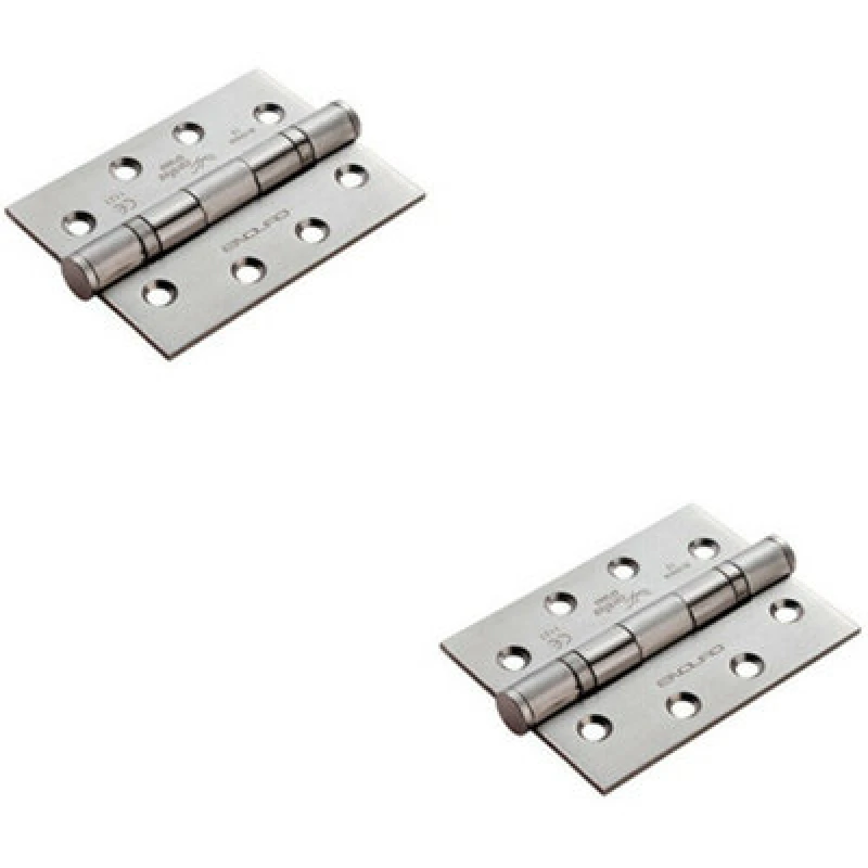 Image of Loops 2x PAIR 102 x 76 x 3mm 13 Ball Bearing Hinge Satin Stainless Steel Interior Door Metallics