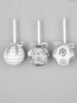 Image of Festive Grey Decoupage Baubles