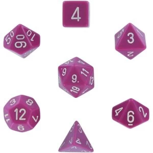 Image of Chessex Opaque Poly 7 Set: Light Purple/White