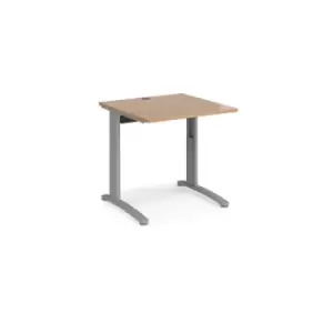 Image of Office Desk Wheelchair Friendly Rectangular Desk 800mm Beech Tops With Silver Frames TR10