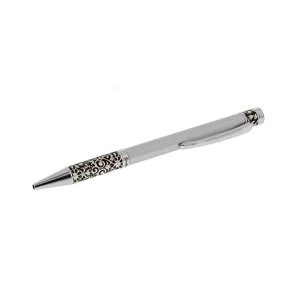 Image of Stratton Ballpoint Pen - Silver Floral Etched