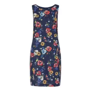 Image of Yumi Navy Bird And Floral Print Shift Dress - Blue