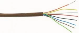 Image of CQR Brown 0.182mm 8 Core 4 Pair Round CCA PVC Intruder Burglar Alarm Security Cable - 25 Meter