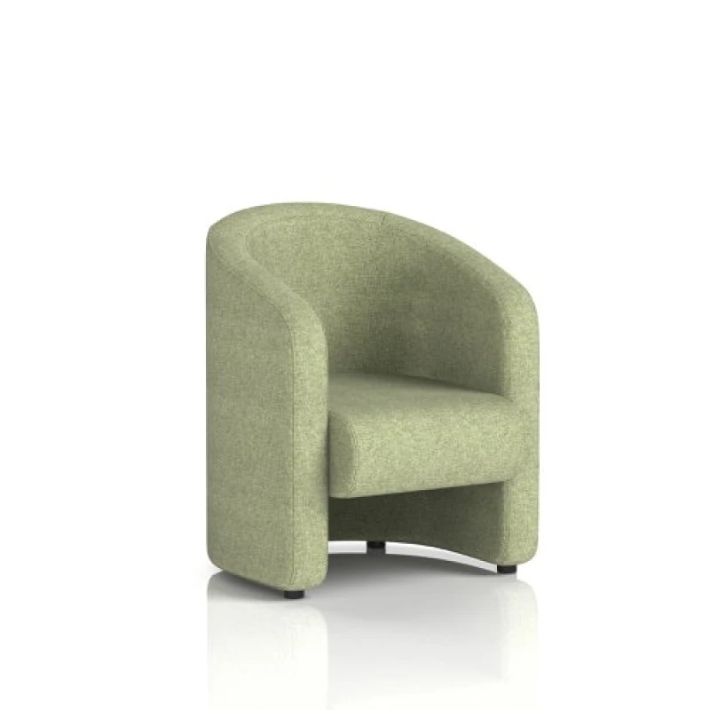 Image of Lamport Office Armchair with Black Feet in Rivet Fabric - Burnish