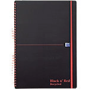 Image of OXFORD Black n' Red Recycled Poly Wirebound Notebook Ruled A4 140 Pages