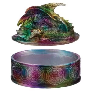Image of Metallic Rainbow Dragon Trinket Box