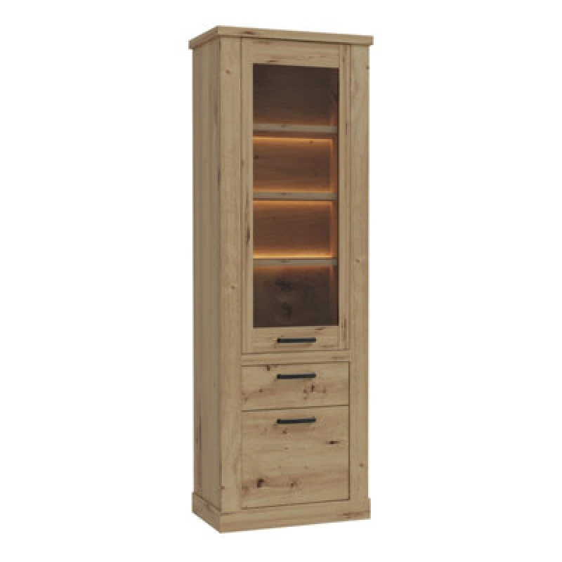 Image of Furniture To Go Corona Narrow Display Cabinet In Artisan Oak