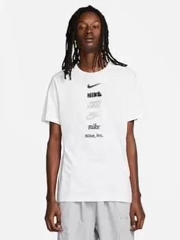 Image of Nike Nsw Stacked Logo T-Shirt - White/Black