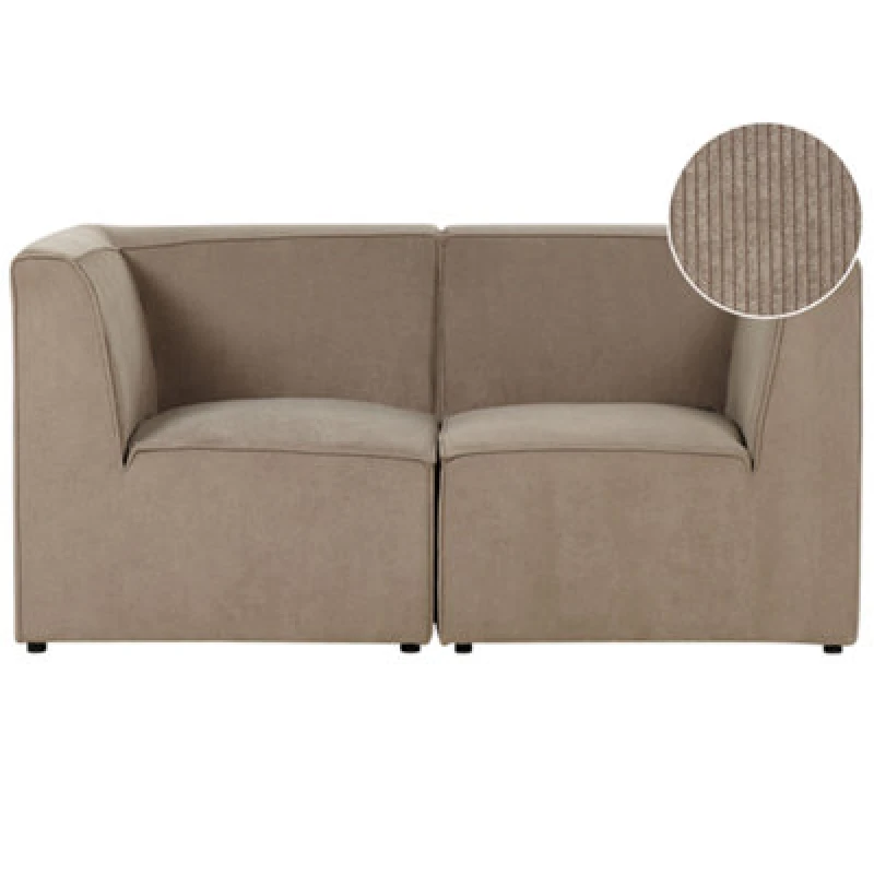Image of Beliani Modular Sofa 2 Seater Lemvig Corduroy Taupe