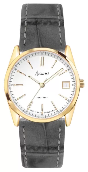 Image of Accurist 74000 Everyday Womens White Dial Grey Leather Watch