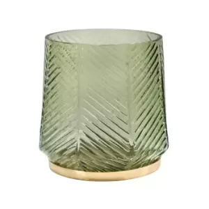 Image of Ivyline Elm Embossed Candle Holder Soft Sage