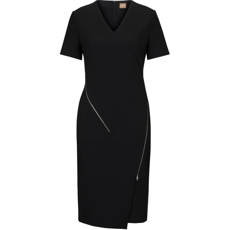 Image of Boss Womens Duzira 01 Drape Wrap Dress Black female 4 (XXS)