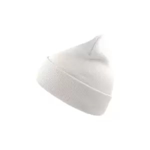 Image of Atlantis Wind Double Skin Beanie With Turn Up (One Size) (White)