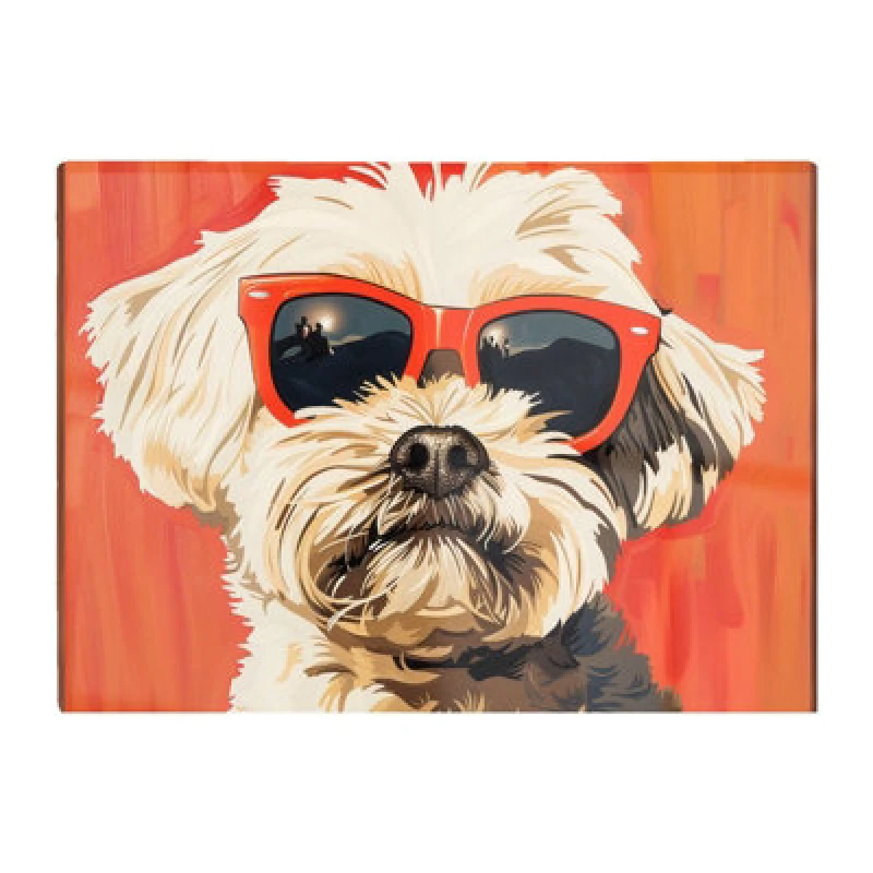Image of Warren Reed Designer Cool Pup In Sunglasses Chopping Board