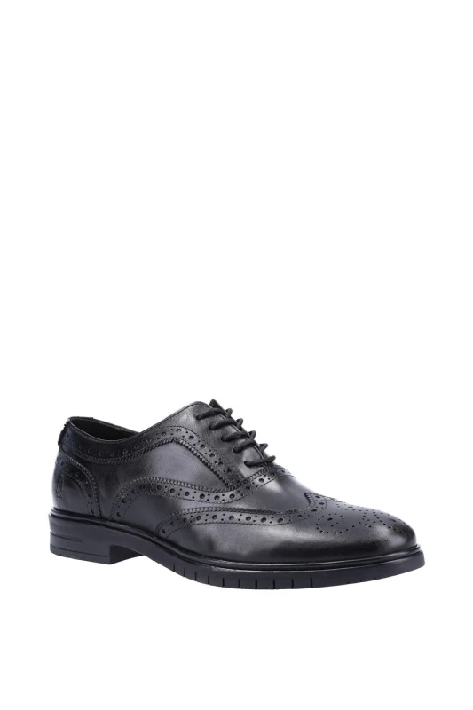 Image of Hush Puppies Mens Santiago Lace Up Leather Shoes UK Size 7 (EU 41) Black HUS422-BLACK-7