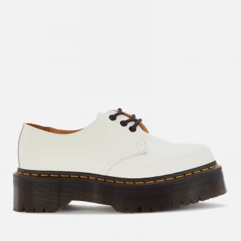 Image of Dr. Martens Womens 1461 Quad Leather 3-Eye Shoes - White - UK 8