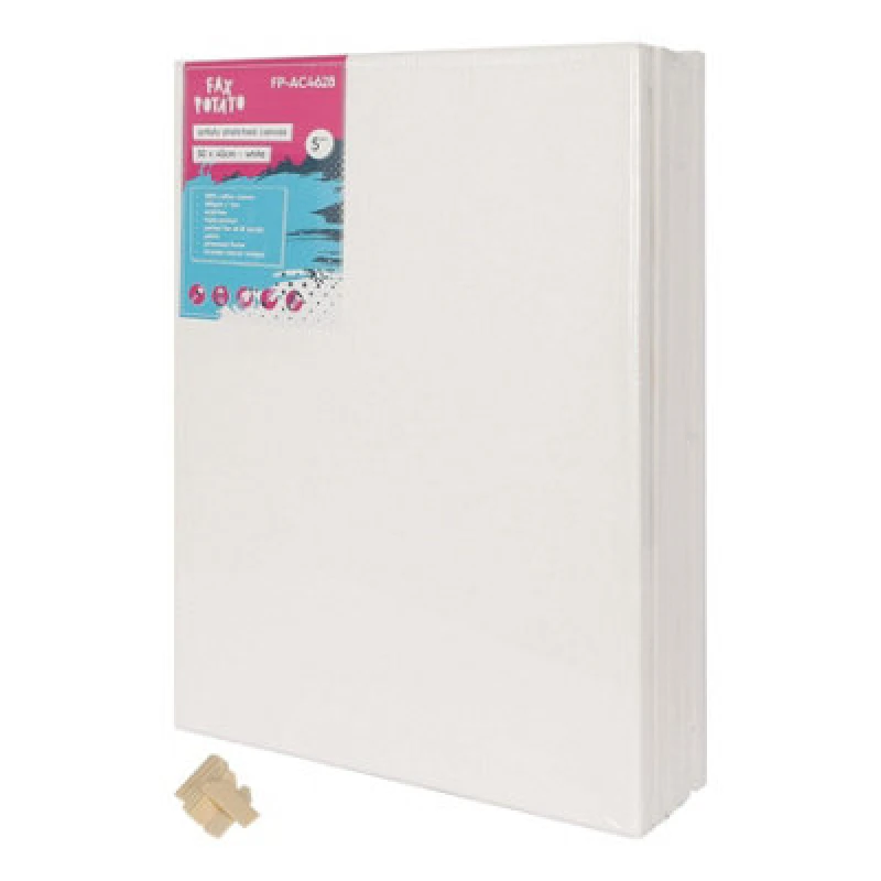 Image of Fax Potato Stretched Canvas With Wooden Wedges - 12" X 16" - Pack Of 5