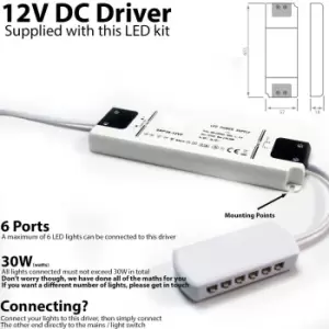 Image of 5x BRUSHED NICKEL Ultra-Slim Rectangle Under Cabinet Kitchen Light & Driver Kit - Natural White Diffused LED