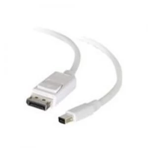 Image of C2G 1m Mini DisplayPort to DisplayPort Adapter Cable M/M - White