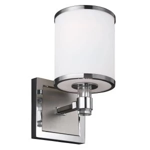 Image of 1 Light Indoor Wall Light Satin Nickel, Chrome, Chrome, E27