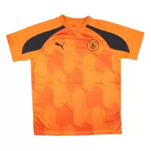 Image of 2023-2024 Man City Pre-Match Jersey (Orange) - Kids