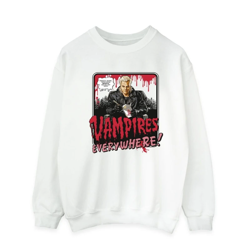 Image of The Lost Boys The Lost Boys Men Vampires Everywhere Sweatshirt in White Size: Small White S Male 5063376723268